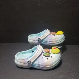 CROCS Classic Lined  Multicolor Girls Clogs Size 11